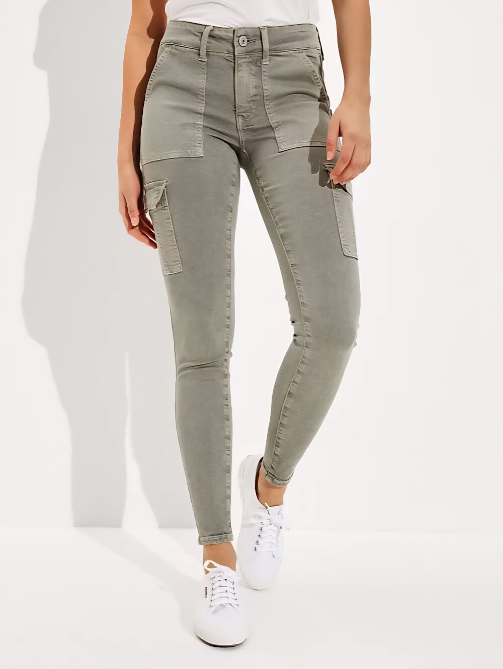Sz 6 AE Ne(x)t Level Jegging Light Olive Grey Cargo Skinny Jeans